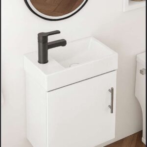White Wall Mounted Basin and Vanity